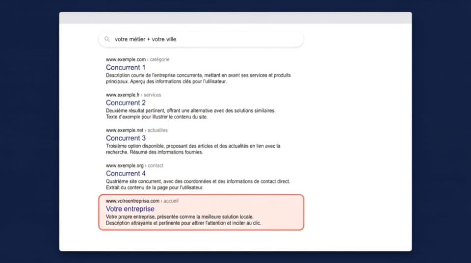 Votre entreprise grimpe en première position des résultats de recherche